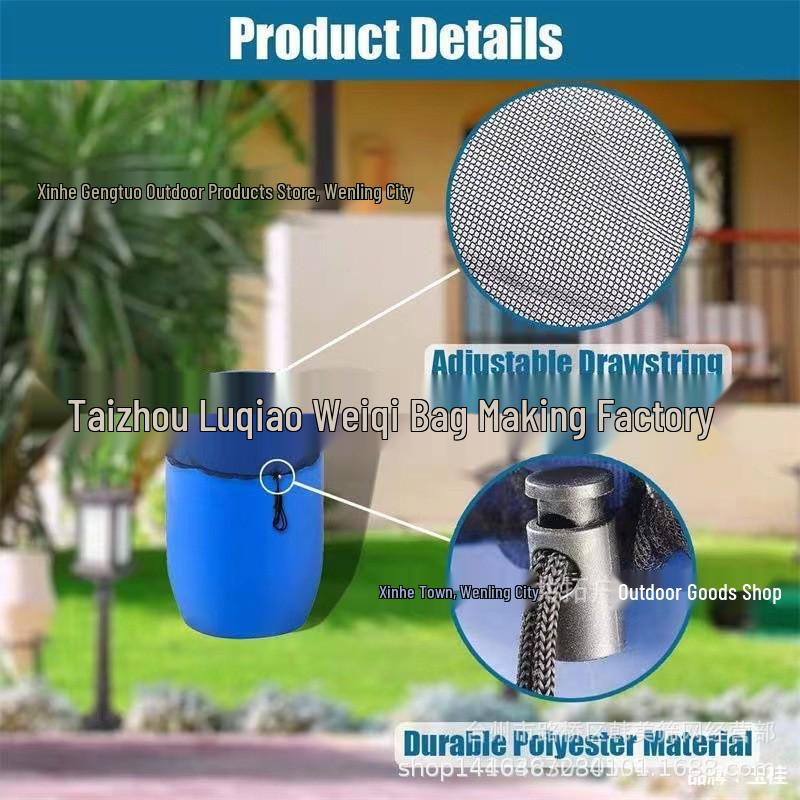 Multi-Functional Outdoor Water Tank & Bucket Protective Net Cover White; Diameter 30
