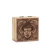 Square Box Buddha Face Black Engraved 10x10x4.2cm