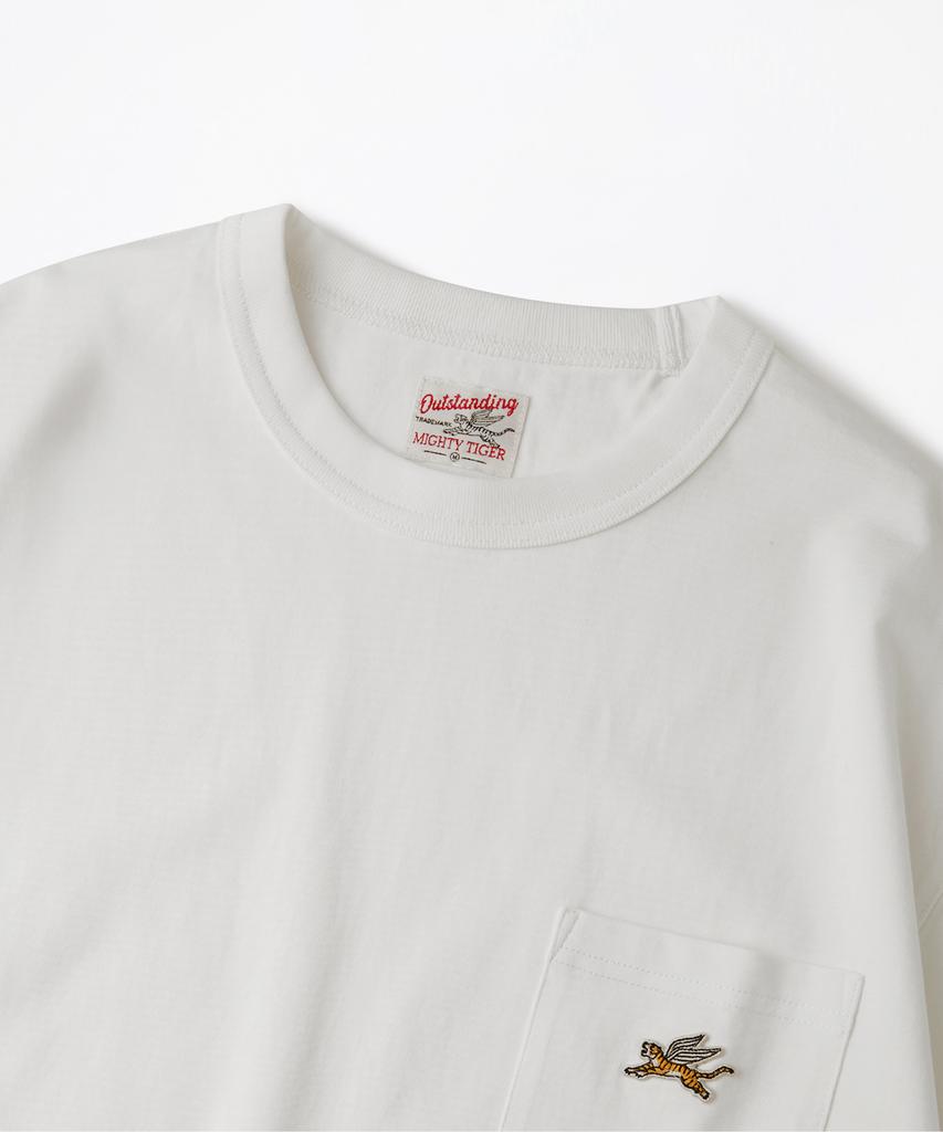OUTSTANDING Mighty Tiger Logo Pocket Tee_Off White