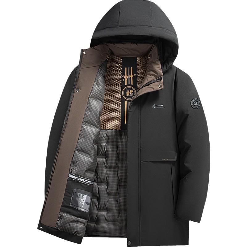 Men's Winter Thickened Cotton Jacket with Detachable Hood - Trendy, Warm, and Loose-Fit Coat for Dads