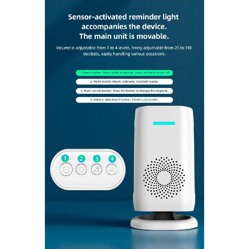 KERUI Motion Sensor Doorbell Door Chime for Business Store Door Visitor Entry Bell Detect Alarm Caregiver Reminder for Elderly