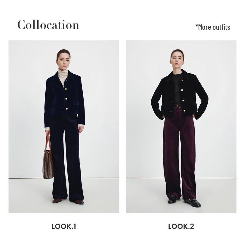 Navigare Women's Retro Velvet Short Jacket