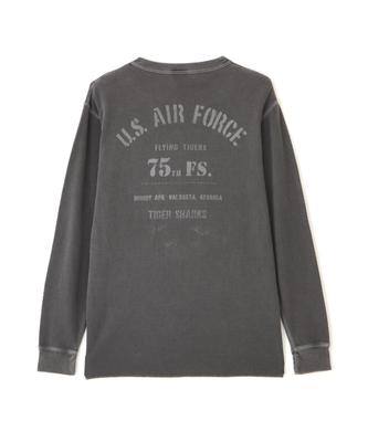 STENCIL HONEYCOMB WAFFLE L/S T-SHIRT Charcoal
