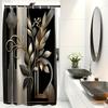 Versatile Design Shower Curtain With Hooks Waterproof Easy Clean Quick Hang For Home Hotel Apartment Bathroom