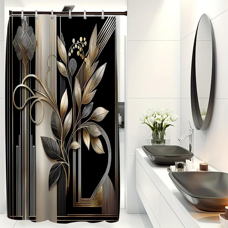 Versatile Design Shower Curtain With Hooks Waterproof Easy Clean Quick Hang For Home Hotel Apartment Bathroom