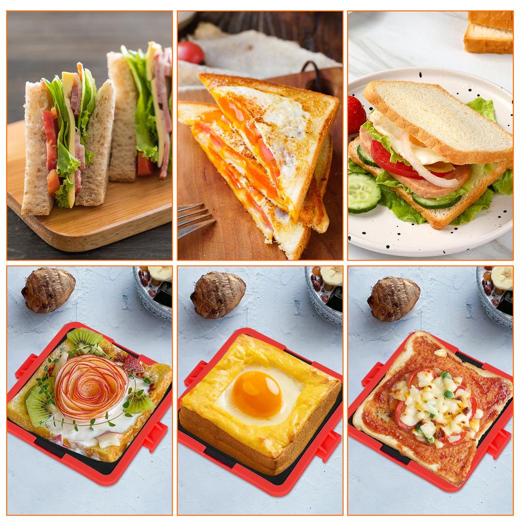 Microwave Sandwich Maker Microwave Toaster Microwave Grilled Cheese Maker Microwave Grill Crispy for Travel,Office,Dorm,Home