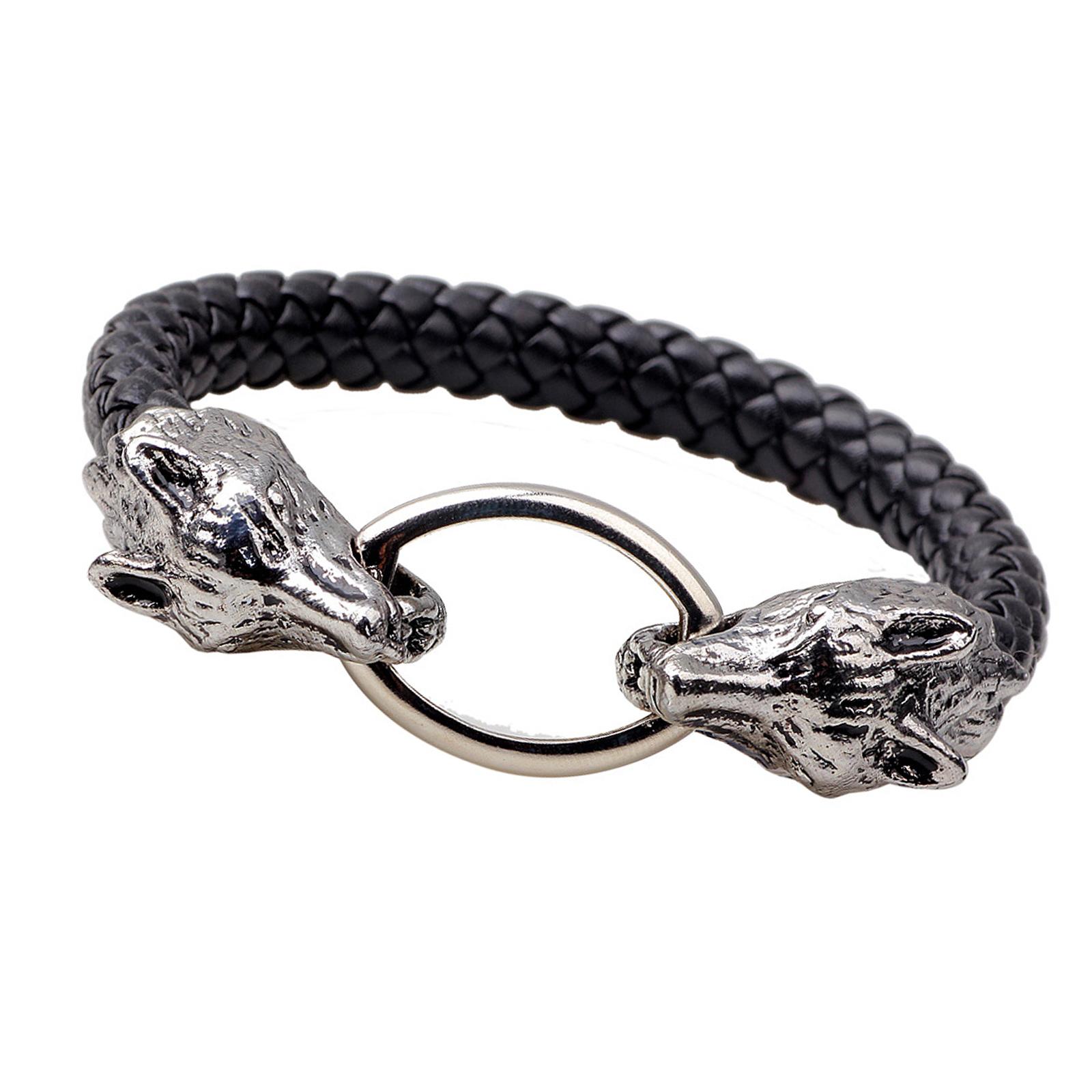 

Стильный металлический браслет с головой волка для мужчин Прочный унисекс ювелирный аксессуар Портативные дизайны