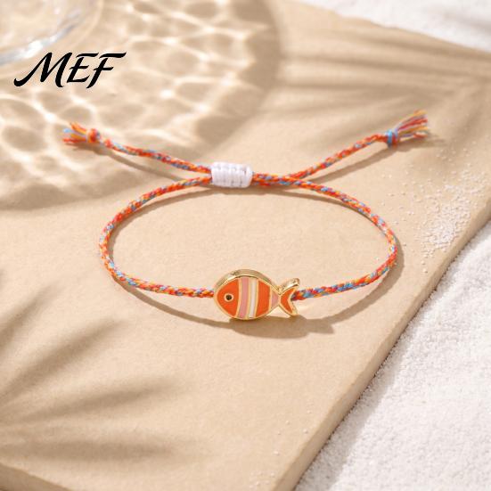 Bunte Freundschaftsbänder Kleiner Fisch Handgemachtes Geflochtenes Armband, Boho Süß Gewebtes Sommer Strand Handgelenk Zubehör Schnur Verstellbares Armband