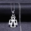 Magisk Talisman Rostfritt Stål Halsband Lyckans Hjul (Agla-INRI) Skydd av ängel Silverfärg Halsband Smycken N2832S02