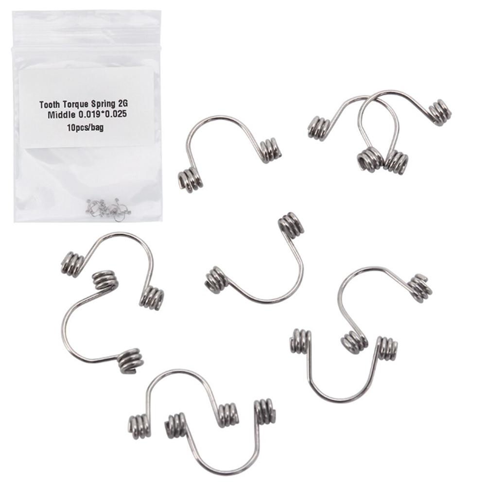 

10 шт./уп. Стоматологические торсионные пружины Ортодонтические торсионные пружины для передних зубов Прямоугольные Большие/Маленькие/Средние Пружины из нержавеющей стали