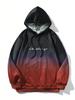 Manfinity Homme Men Letter Graphic Ombre Kangaroo Pocket Drawstring Hoodie
