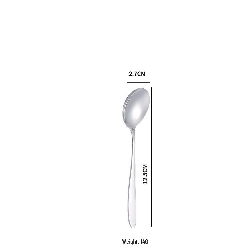 Western Cutlery Set - Thickened Pointed Handle, Stainless Steel Fruit Fork, Dessert Spoon, Steak Knife, Fork & Spoon, New Chinese Style.