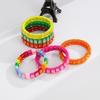 Elastic Zirconia Enamel Bangle Colorful Macaron-colored Bracelet Women Rainbow Beaded Bracelets
