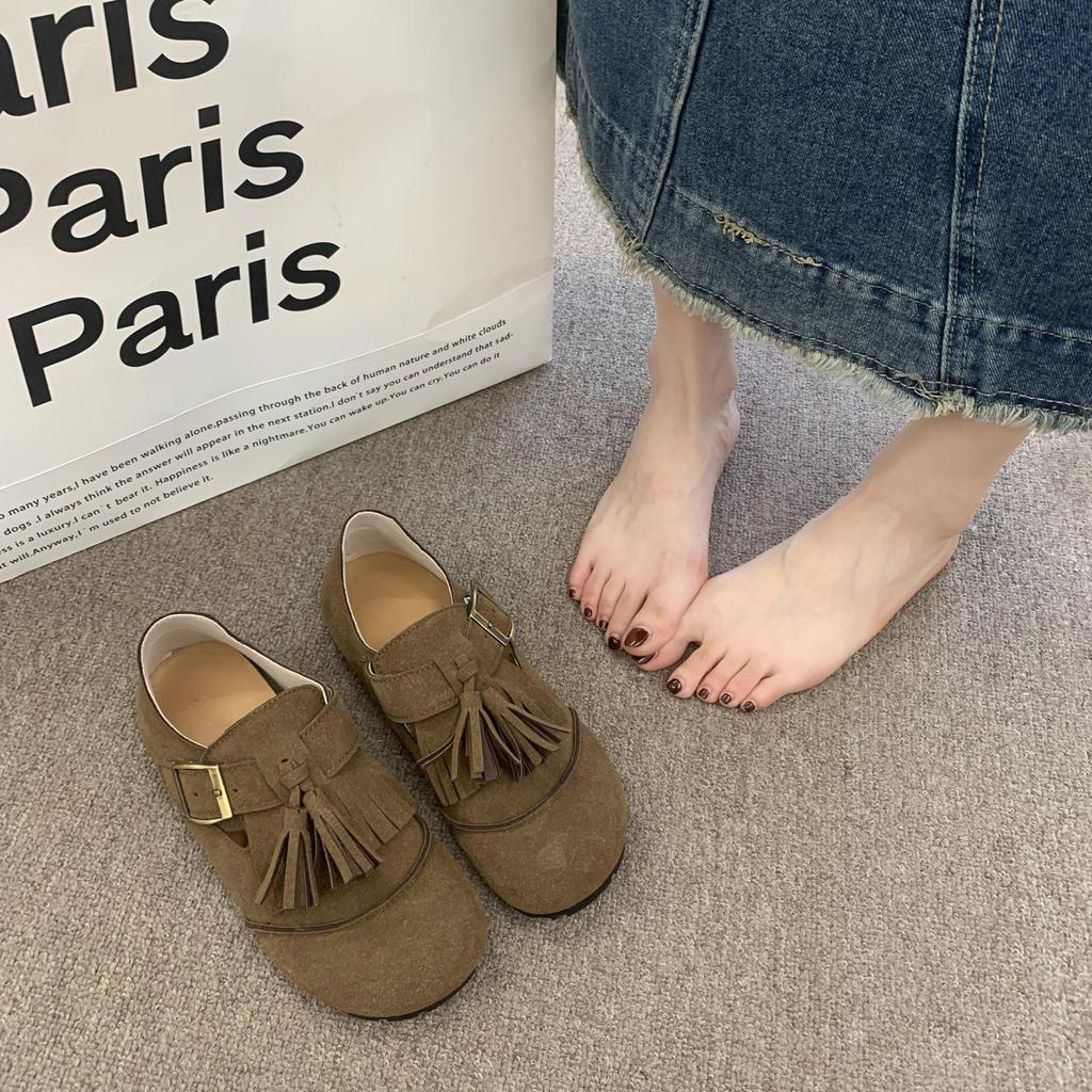 French retro design single shoes spring and autumn new casual lazy one-pedal flat-bottomed versatile Birkenloafers