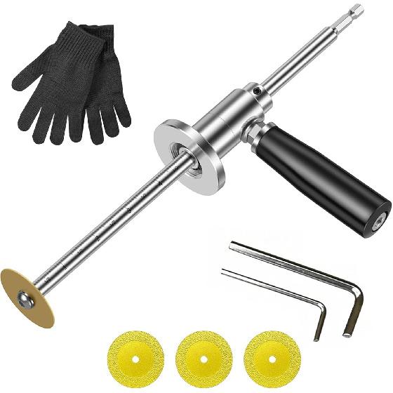 

Inside Pipe Cutter for Pvcpipe, Stainless Steel Plumbing Inside Cutter Tools with Diamond Grit Cutting Wheel And Handle, 7 Inch with Scale Adjustable 1pc