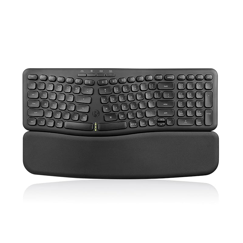 

Perixx PERIBOARD-636BUS Wireless ergonomic English keyboard USB2.4 connection detachable wrist rest black