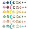 24pcs Alloy Charms DIY Jewelry Making Moon Star Pendant Drop Oil Finish Bracelet Accessories