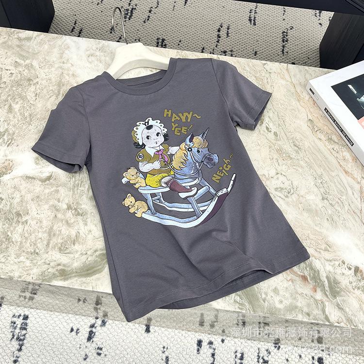 Newyy Cartoon Horse Print Slim Fit T-shirt Medium серый 2460₽
