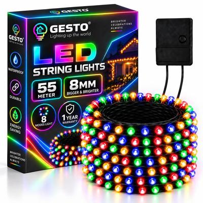 Meter LED String Lights –Multicolor 8mm Big Led Fairy Lights for Decoration with 8 Modes