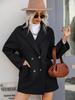 European & American Women's Woolen Long Sleeve Lapel Overcoat