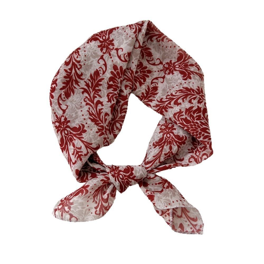 Flower Pattern Hair Scarf Square Head Handkerchief Trendy Neckerchief  Spring Summer Fall
