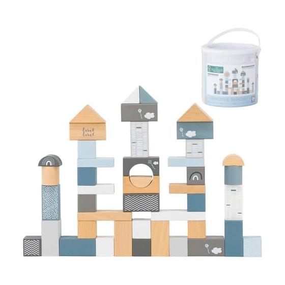 EDUTE Building Blocks Stack, Arrange, Break, Cultivate Compositional Skills, Concentration, Spatial Understanding, Wooden Building Blocks Label Label
