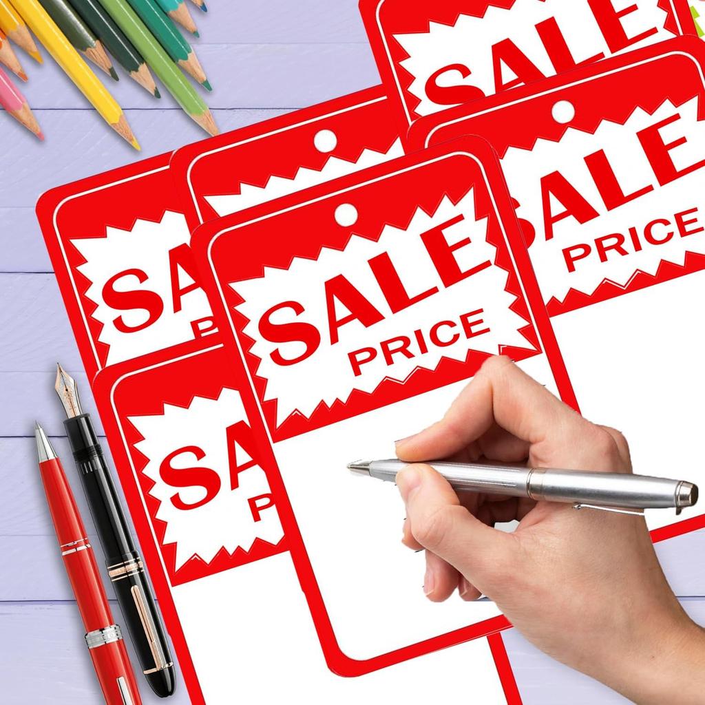 Sale Price Tags Cards,2x3 Inch Retail Labels,Price and Sales Business Store Signs Cardstock (100 Pack