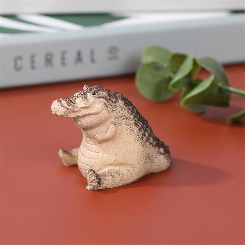 Crocodile Garden Ornament Home Table Decoration Resin Crafts Gift Animal Statue Garden Patio Art Resin Small Crocodile