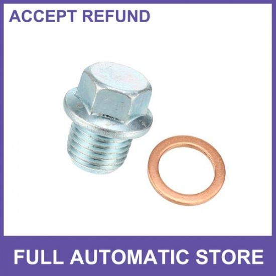 M14x15 Car Oil Drain Plug w Washer MD050316 1 Set  for Mitsubishi Silver