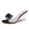 Keilsandalen für Damen im Sommer 2025 neue sexy Kristall transparente High Heels Glas Strass Keilsandalen
