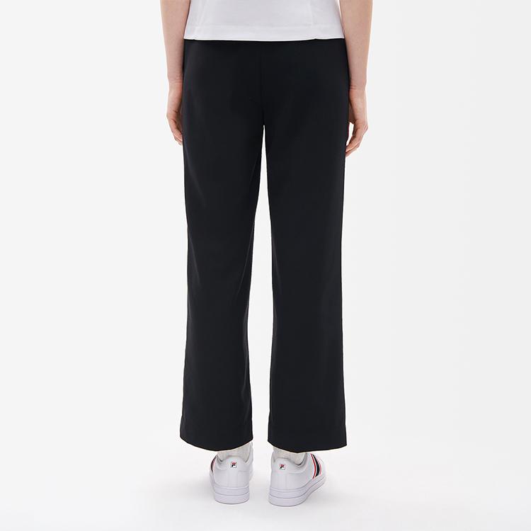 FILA Solid Color Logo Wide Leg Woven Casual Suit Pants Women pants Black F11W231803F-BK