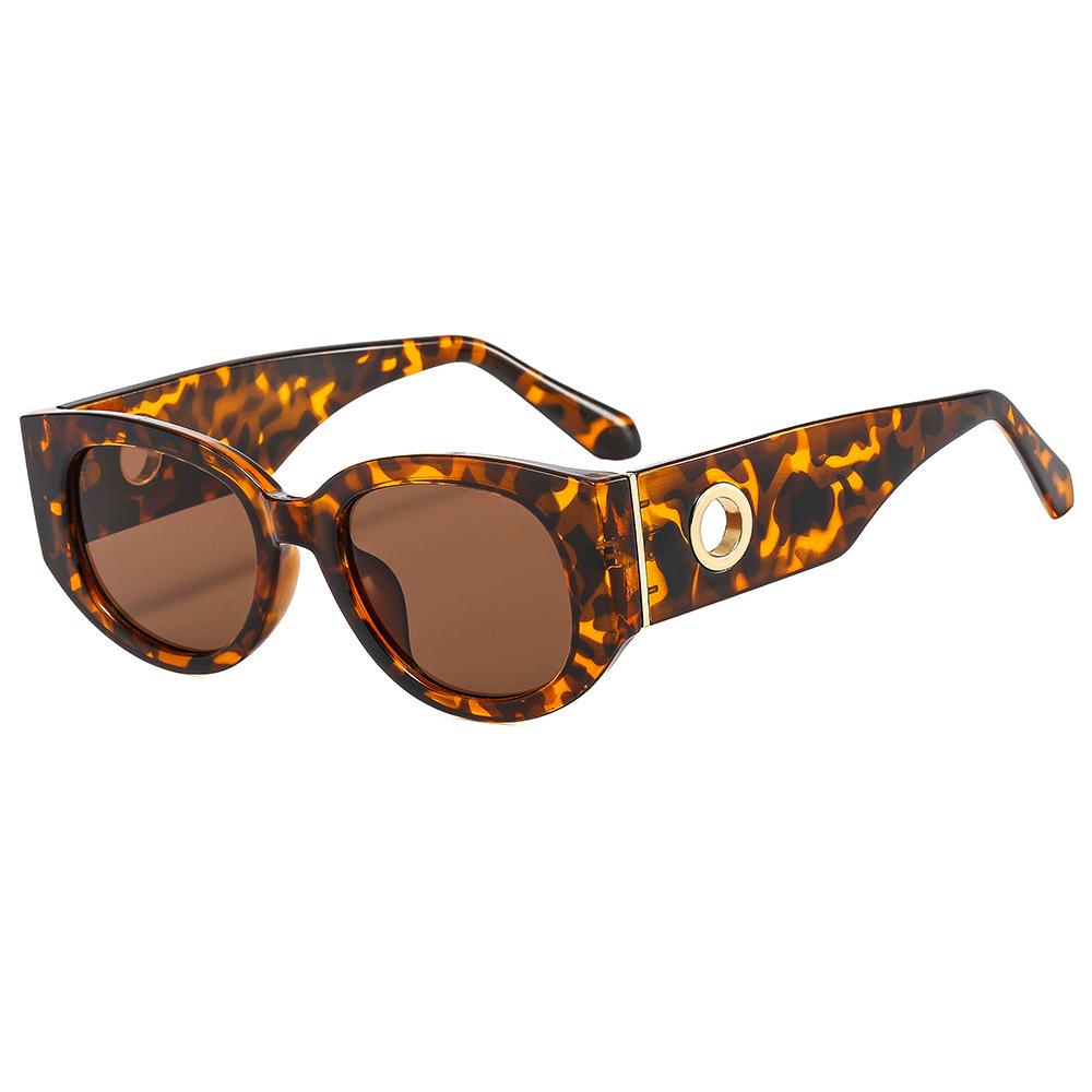 New European and American Fashion Oval Frame Thick Leg Sunglasses Personalized Trend Versatile Street Shot UV Protection Sunglasses