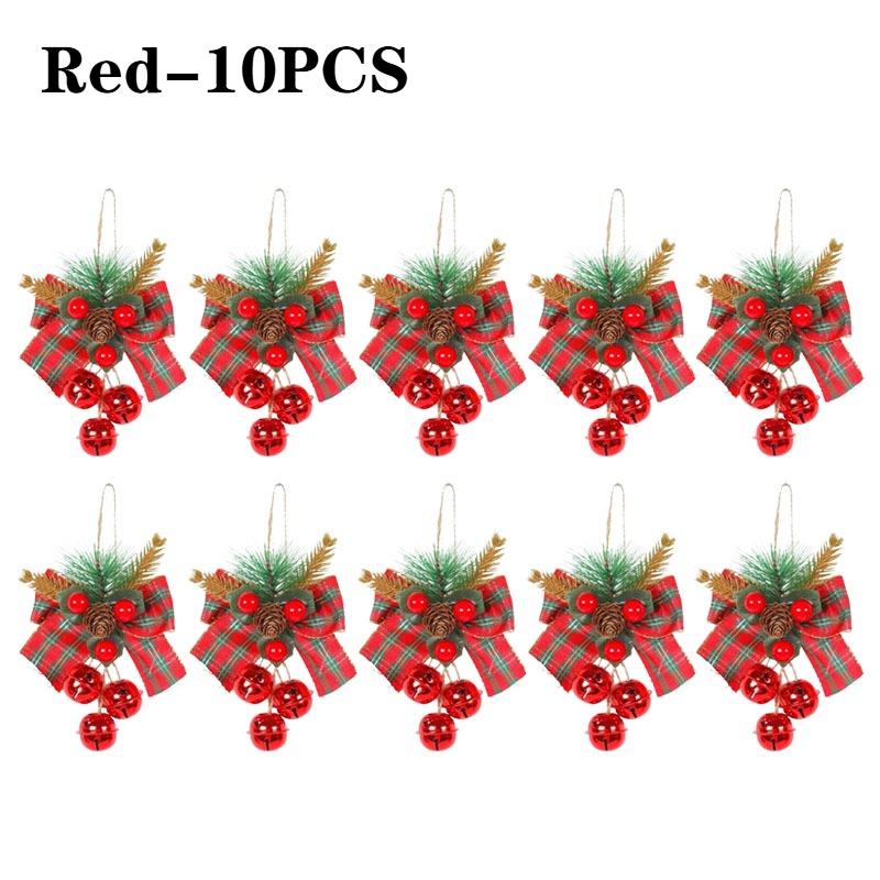 Christmas Bell Ornaments with Decorative Bows Hanging Holiday Decorations for Mall Window Display DIY Festive Party Home Decor