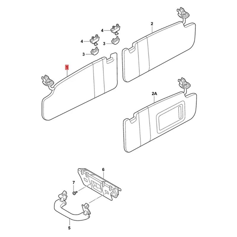 Sunvisor Interior L+ R W/Mirror For Skoda Octavia 3 A7 Fabia Mk3 Karoq Rapid Seat Leon Arona Ibiza/ST 5G0857551 5G0857552-A02G