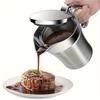Elegant Double-insulated Stainless Steel Gravy Boat with a Hinged Lid - Perfectly Suitable for Pouring Juices and Creams