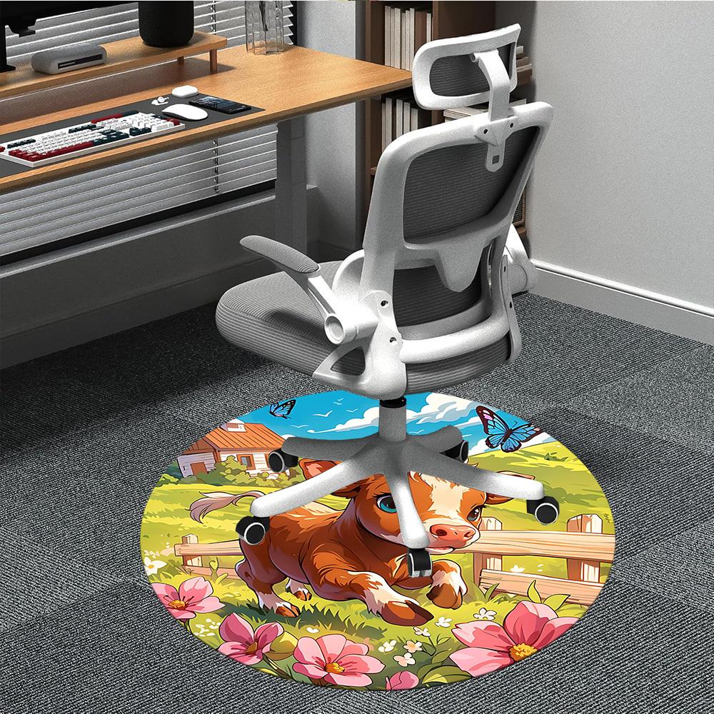 

1pc Cow Print Chair Carpet for Office, Soft Flannel Throw Mat, Perfect for Office,Holiday Party Decoration Choice yy251113148 80cm by 80cm
