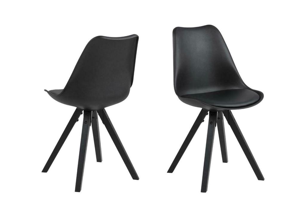 BLACK plastic Dima chair with dining cushion