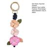 Yousheng Keychain Pendant Imitation Leather Camellia Design Key Chain with Lobster Clasp Bag Charm Backpack Pendant