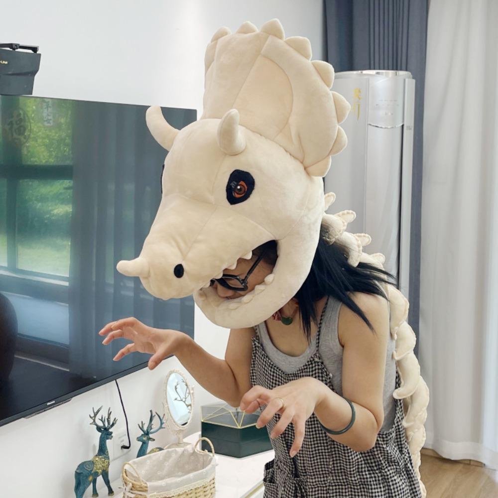 3D Realistisches Dinosaurierskelett Kostüm Atmungsaktives Cosplay Dinosaurierkopf Kapuze Foto Requisiten