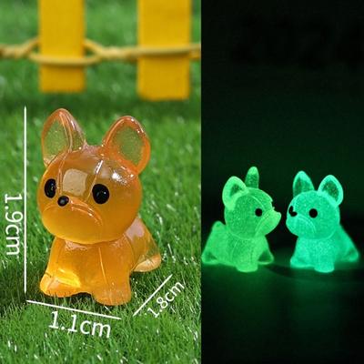 DIY Mini Fluorescent Dog Decoration Accessories Glow In The Dark Miniature Dog Figurine Micro Landscape Ornaments