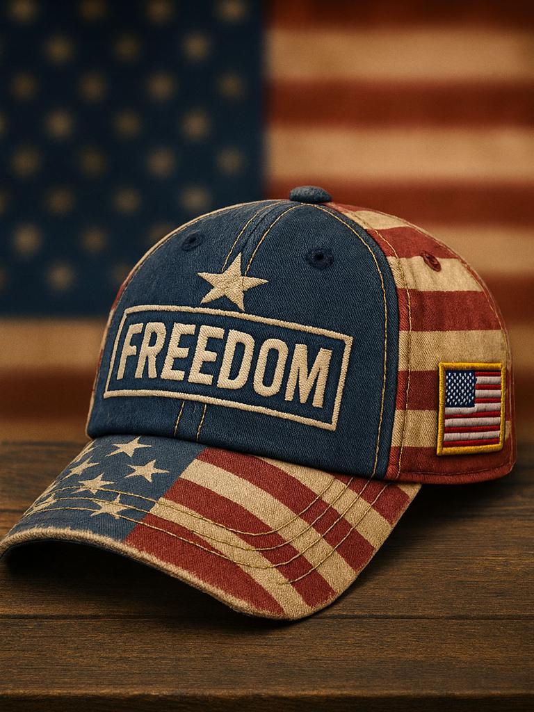 D Print Independence Day Commemorative Sunshade Baseball Cap Outdoor Cap Non-embroidered