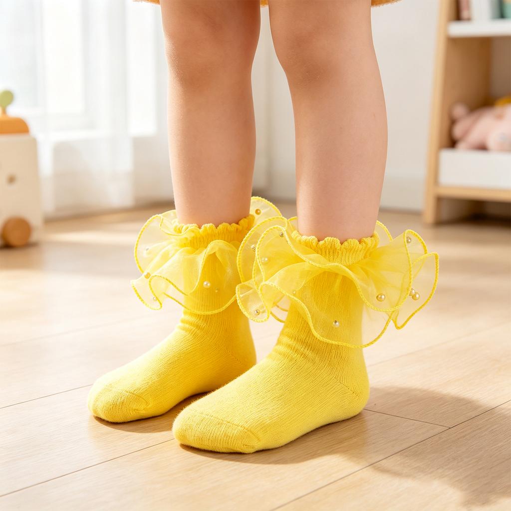 Spitzenverzierte Socken für Mädchen für Tanzaufführungen und zum Verkleiden
