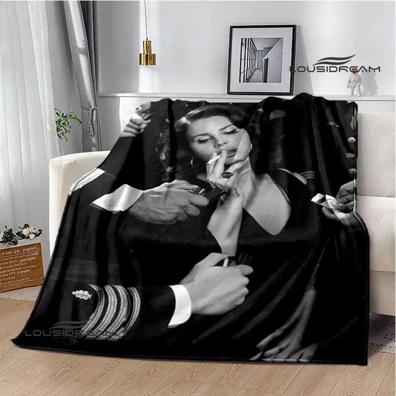 Coperta Stampa Retrò Lana Del Rey Coperta Calda alla Moda Coperta con Bordo a T Coperta per Casa e Viaggio Biancheria da Letto Regalo di Compleanno
