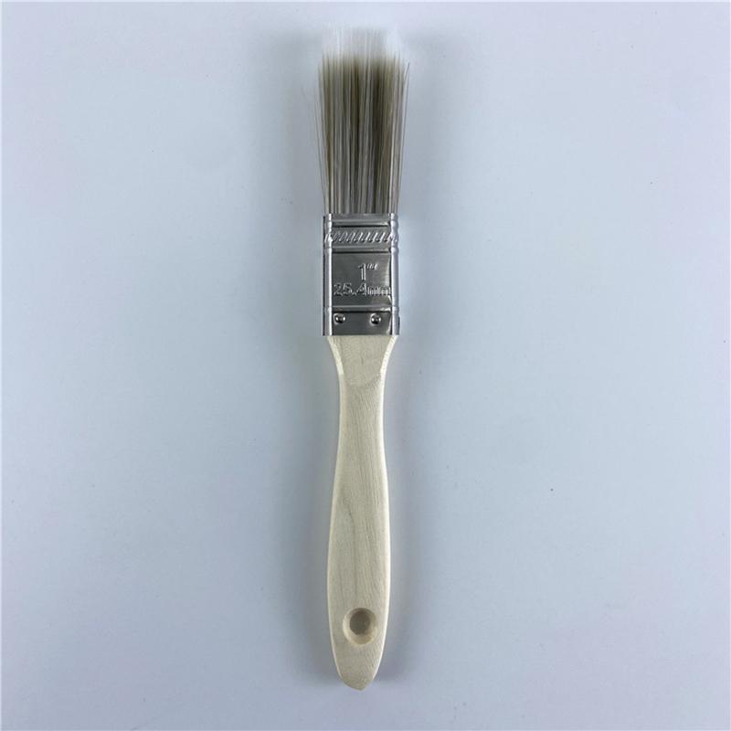 5Pcs Paint Brush Set White Coffee-colored Paint Long-handled Bevel Art-specific Nylon Brushes for Barbecues and Marine Use