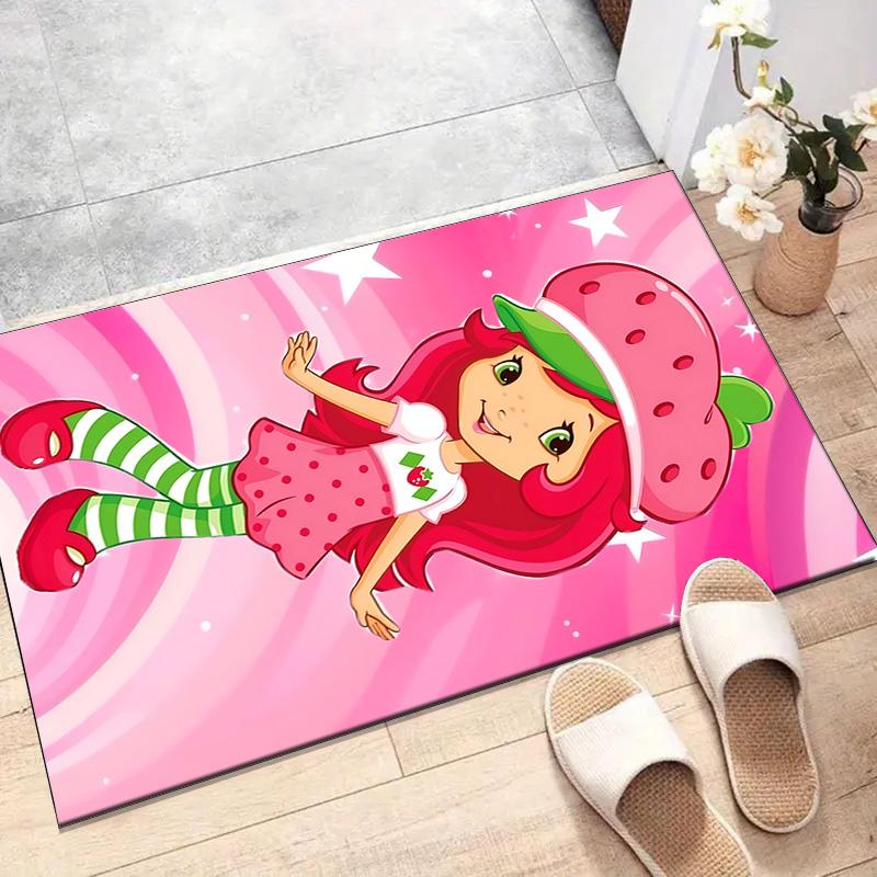 1pc Princess Strawberry (4) Design Printed Area Rug Carpet for Bedroom Living Room Home Decor Rugs Mat Non Slip Mat Rug for Bedside