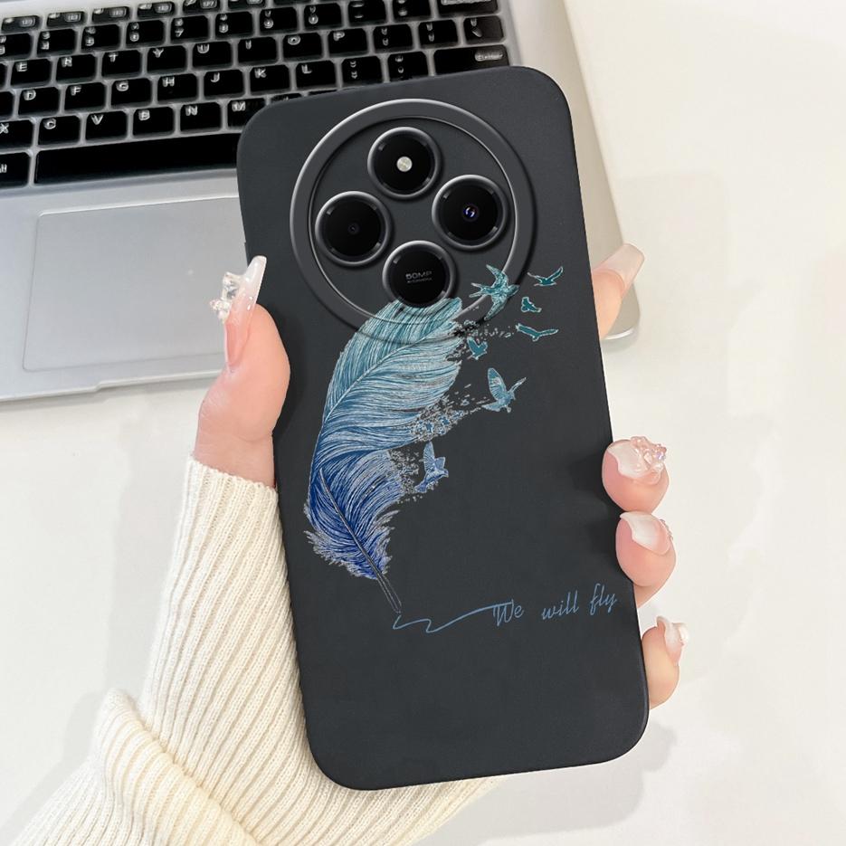 Für Xiaomi Redmi 14C Hülle Stylische Sonnenblume Hübsche Mädchen Rückabdeckung Weiche TPU Handyhülle Für Xiaomi Poco C75 C 75 Redmi14C Fundas