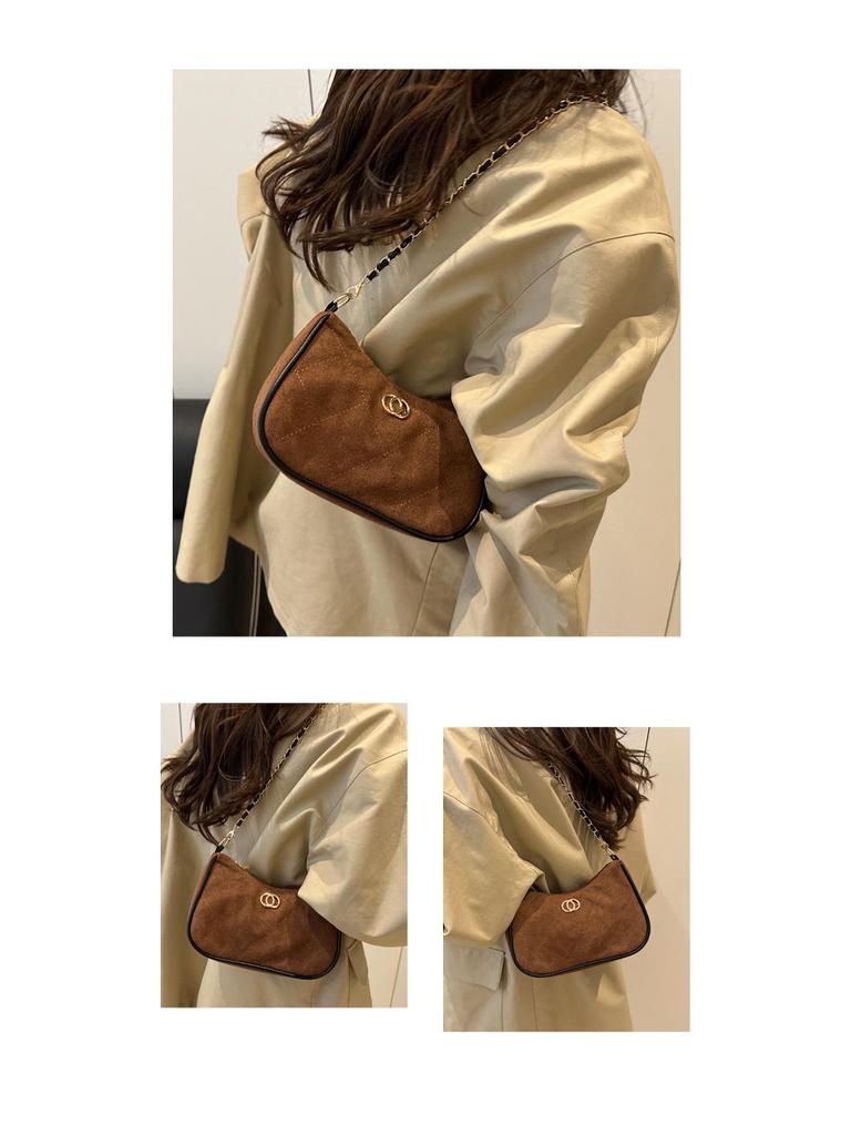 2025 Women's Retro Deerskin Velvet Shoulder Bag – High-End Chain Crossbody