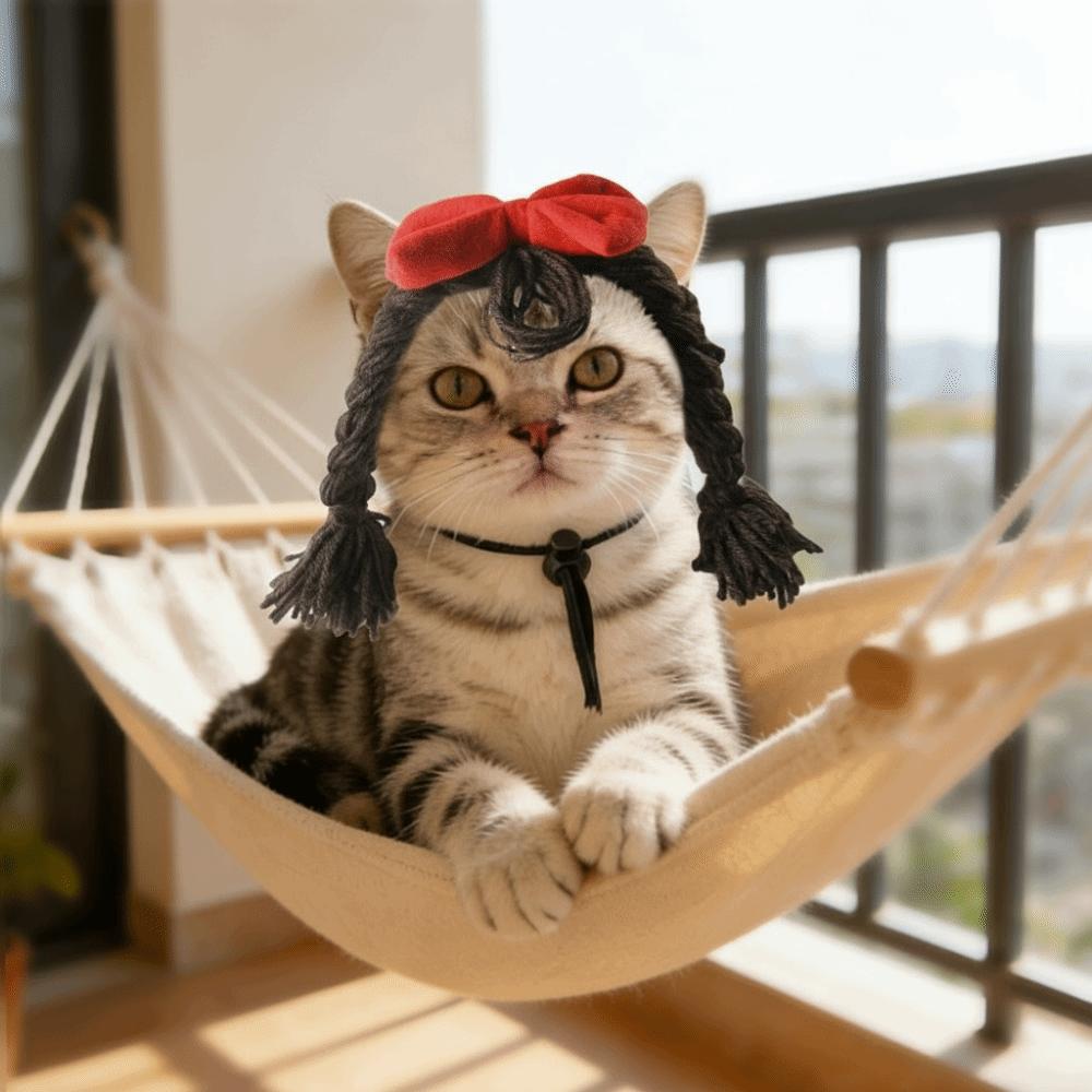Adjustable Pet Head Cover Bow Pet Headgear Creative Cat Cosplay Headwear Cosplay Events