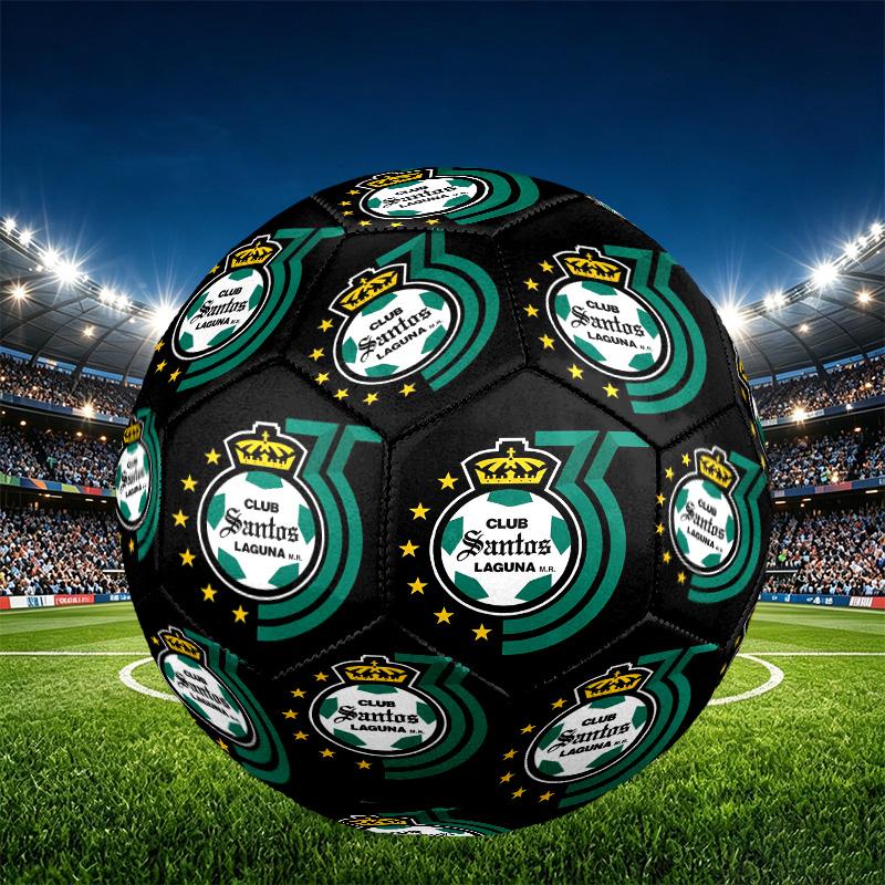Club Santos Laguna Print Size 5 Soccer Ball, PU Wear Resistant Football for Match Training and Daily Practice, Birthday Gift for Soccer Fans