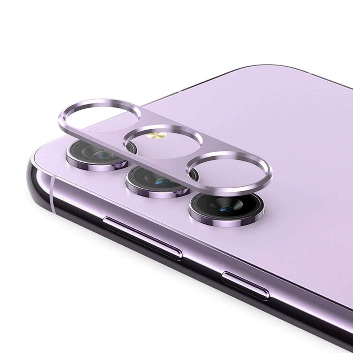 

For Samsung Galaxy S23+ Hollow Lens Protector Aluminum Alloy Phone Camera Bezel Cover Purple